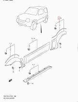 SUZUKI 77550-81A00-Z2S - MOLDURA PASE RUEDA TRAS. DER.