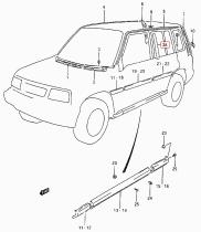 SANTANA 77173-56B00-0CE - TAPE,CENTER PILLAR UPPER(BL