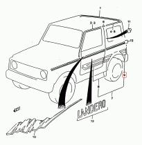SANTANA 77640D74A00 - BANDA TRAS L/D-BODY DARK-GR