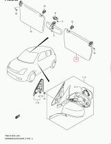 SUZUKI 84802-62J10-6GS - PARASOL IZQUIERDO