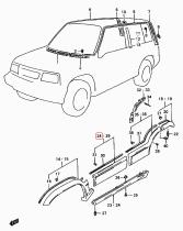 SANTANA 77560-77E01-Z0N - GUARD ASSY,FR DOOR SPLASH,R