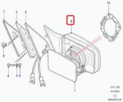 LAND ROVER BTR4822 - RETROVISOR EXTRERIOR DERECHO ELECTRICO
