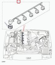 LAND ROVER AMR6103 - CABLEADO-INYECTOR DE COMBUSTIBLE-MOTOR