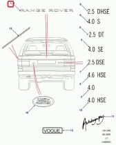LAND ROVER BTR7939MAD - CALCOMANÍA-RANGE ROVER-CAPÓ, PLATA