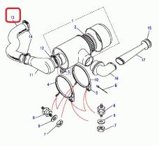 LAND ROVER NTC7083 - TUBO FLEXIBLE-ADMISIÓN DE AIRE-TURBOCOMPRESOR